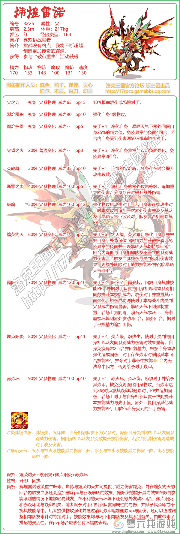 《洛克王国》炜煌雷诺技能搭配推荐(图2) 《洛克王国》炜煌雷诺技能搭配推荐(图2)